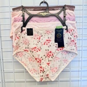 Kathy Ireland Women's Floral Lace Panties - Cream and Pink